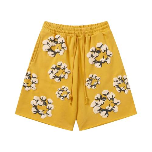 Denim Tears Classic Kapok logo Shorts Yellow 25509