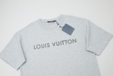 Louis Vuitton Letter patch diamond logo short sleeve T-shirt Grey 25529