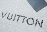 Louis Vuitton Letter patch diamond logo short sleeve T-shirt Grey 25529