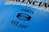 Balenciaga Graffiti flocked letter print short-sleeved T-shirt Blue 25529