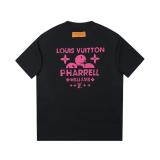 Louis Vuitton x Pharrell Williams letter logo short-sleeved T-shirt Black 25529