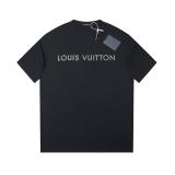 Louis Vuitton Letter patch diamond logo short sleeve T-shirt Black 25529