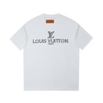 Louis Vuitton 1854 Letter patch diamond logo short sleeve T-shirt White 25529