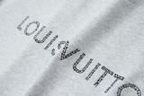 Louis Vuitton Letter patch diamond logo short sleeve T-shirt Grey 25529