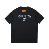 Louis Vuitton Denim patch logo short-sleeved T-shirt Black 25529