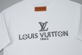 Louis Vuitton 1854 Letter patch diamond logo short sleeve T-shirt White 25529