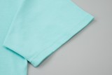 Louis Vuitton Denim patch logo short-sleeved T-shirt Green 25529