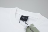 Balenciaga Cut-out denim BB logo short-sleeved T-shirt White 25529