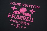 Louis Vuitton x Pharrell Williams letter logo short-sleeved T-shirt Black 25529