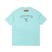 Louis Vuitton Denim patch logo short-sleeved T-shirt Green 25529