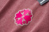 Chrome Hearts Diamond Sanskrit letter logo short-sleeved T-shirt Burgundy 25529