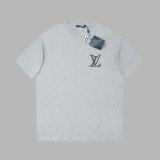Louis Vuitton 1854 Letter patch diamond logo short sleeve T-shirt Gery 25529