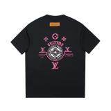 Louis Vuitton Silicone hot stamping design letter logo short sleeve T-shirt Black 25529