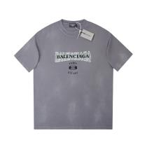 Balenciaga Graffiti flocked letter print short-sleeved T-shirt Gery 25529