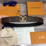 Louis Vuitton Round gold metal logo classic pattern belt （width:3.5CM）