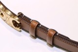 Celine Light gold metal logo belt brown 250626（width:2.5CM）