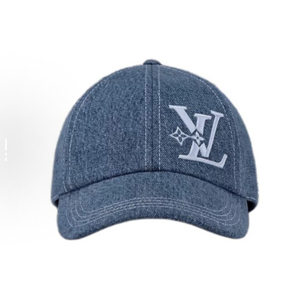 Louis Vuitton Classic pattern big logo hat Blue 250414