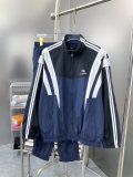 Balenciaga catwalk new standard double B embroidery indigo patchwork sports suit /Top Jacket 250725