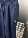 Balenciaga catwalk new standard double B embroidery indigo patchwork sports Pants 250725