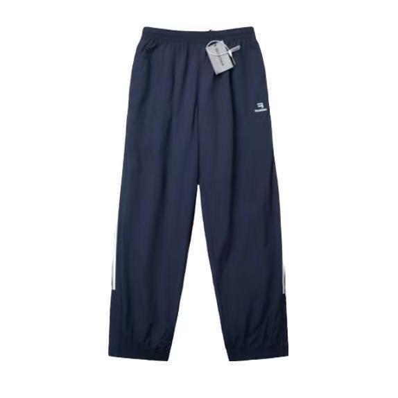 Balenciaga catwalk new standard double B embroidery indigo patchwork sports Pants 250725