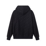 Dior jacquard towel logo hoodie Black 250804