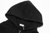 CELINE logo embroidered hooded cardigan Black 250804