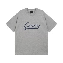 Balenciaga New front letter patch embroidery worn and distressed short-sleeved T-shirt 250804