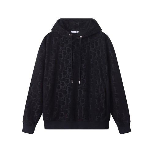 Dior jacquard towel logo hoodie Black 250804