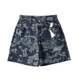 LOUIS VUITTON 2025 New Floral Denim Suit Shorts 250804