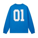 Balenciaga SS25 latest basketball jersey embroidery print long-sleeved T-shirt Blue 250804