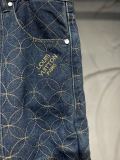 LOUIS VUITTON x Nigo FW25 embroidered workwear 7-point denim shorts 250804