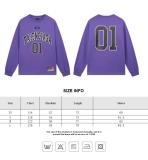 Balenciaga SS25 latest basketball jersey embroidery print long-sleeved T-shirt Purple 250804
