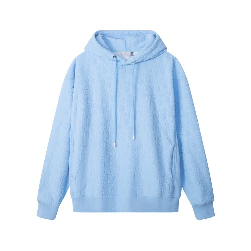 Dior jacquard towel logo hoodie Blue 250804