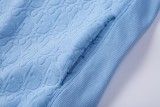 Dior jacquard towel logo hoodie Blue 250804