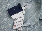MLB Embroidered NY Full Print Logo Washed Denim Jacket Couple Shirt Top 250812