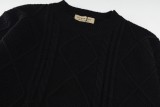 Burberry Diamond-shaped Patchwork Plaid Round Neck Sweater 250812