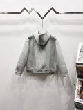 MIU MIU 2025 New Patch Embroidered Letter Spacewear Couple Hooded Zipper Jacket 250812