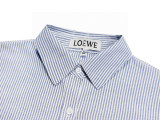 LOEWE Autumn New Classic Leather Logo Pocket Striped Shirt 250812