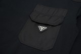 Prada Color-block Patchwork Pocket Hardware Pullover Sweatshirt 250812