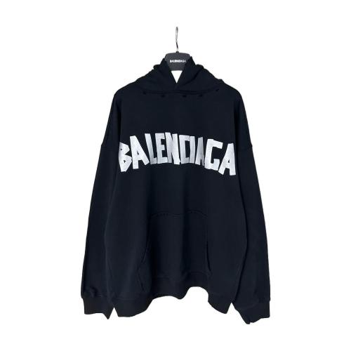 Balenciaga Silver Tape Detail Drop Shoulder Hoodie 250820