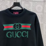 Gucci Web Stripe and Double G Logo Embroidered Cotton Sweatshirt 250820