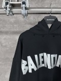Balenciaga Silver Tape Detail Drop Shoulder Hoodie 250820