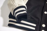 Louis Vuitton FW24 Men's Nylon Baseball Jacket with Leather Sleeves 250820