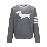 Thom Browne Animal Print Round Neck Pullover Sweater Gray 250827
