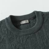 Dior 2025 New Collection Grey Wool Jacquard Knit Sweater 250827
