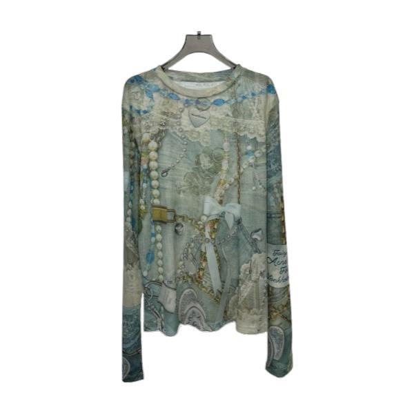 Acne Studios 25 Early Fall New Pearl Lace 3D Printed Round Neck Thin Long-Sleeved T-Shirt 250827