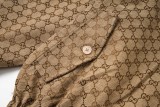 Gucci Solid Color Vintage Floral Double G Flip Collar Jacket 250827