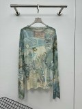 Acne Studios 25 Early Fall New Pearl Lace 3D Printed Round Neck Thin Long-Sleeved T-Shirt 250827