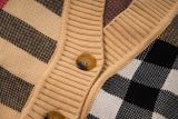 Burberry High-Quality Plaid Wool Cardigan Sweater 250827