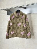 Gucci 25SS New Color-Block Embroidered Snap Button Jacket 250903